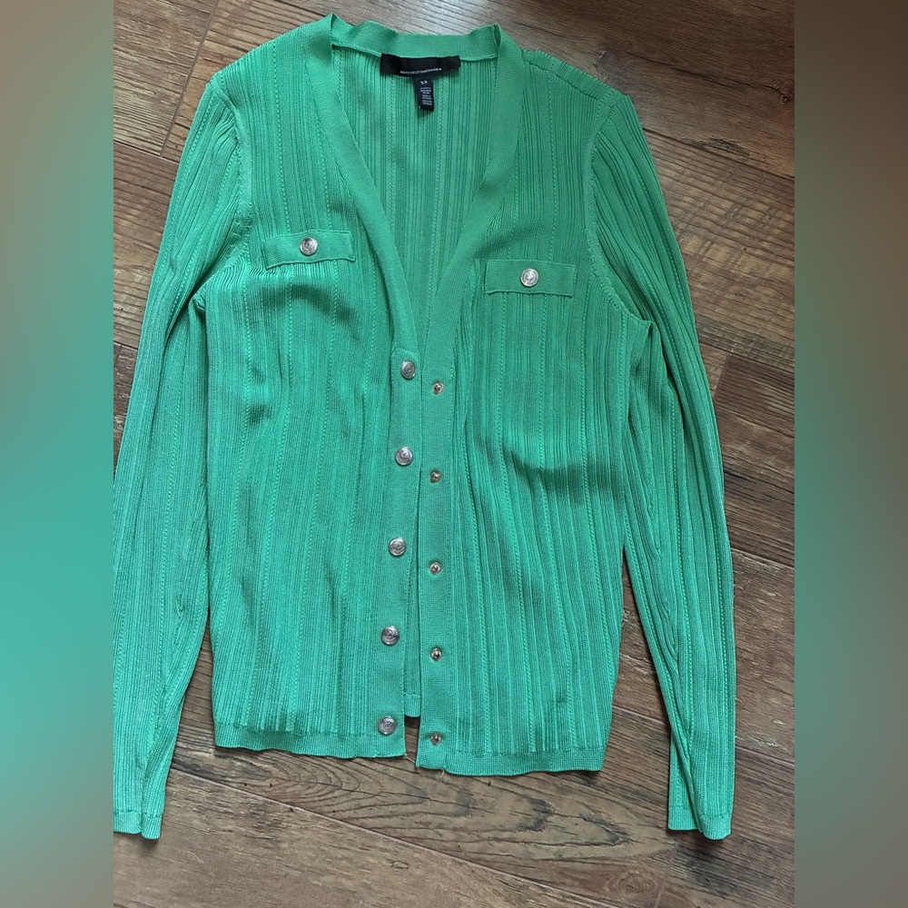 WHBM rubbed lightweight cardigan with button clips